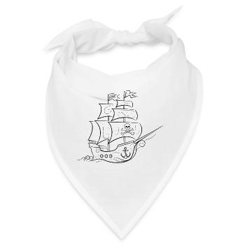Piratenschiff - Bandana - Weiß - Vorne