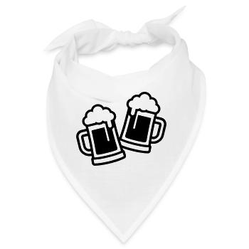 Bierkrug Bier Bierglas - Bandana - Weiß - Vorne