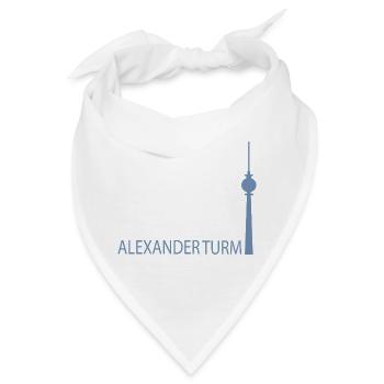 Minimalistisch Silhouette des Berliner Fernsehturm - Bandana - Weiß - Vorne
