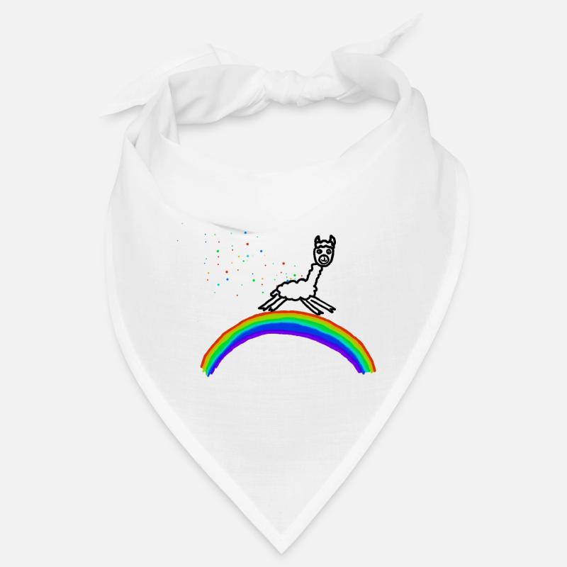 Rainbow Alpaca Confetti Pattern Bandana