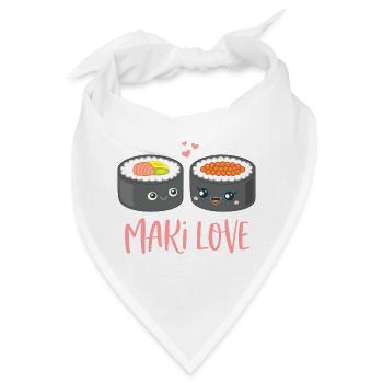 Maki Love Sushi Comic - Bandana - Weiß - Vorne