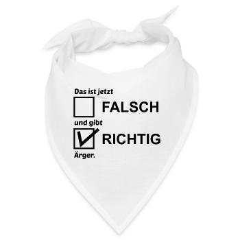 Richtig Aerger - Bandana - Weiß - Vorne