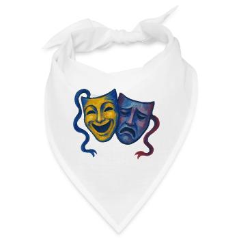 Theater maskiert Freude und Trauer - Bandana - Weiß - Vorne