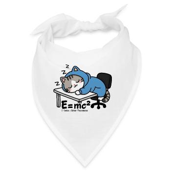 E = mc² - Schlafkatze im blauen Pyjama - Bandana - Weiß - Vorne