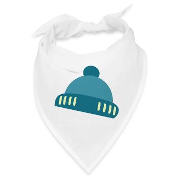 Beanie Blau Akzent Muster - Bandana - Weiß - Vorne