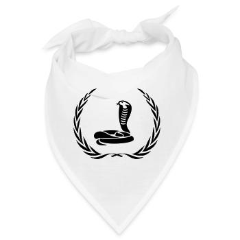 Schlange Kobra Kranz - Bandana - Weiß - Vorne
