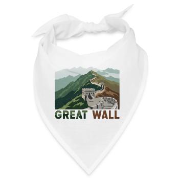 Große Mauer Chinesische Mauer - Bandana - Weiß - Vorne