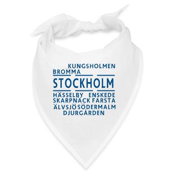 Stockholms Stadtteile im grafischen Stil - Bandana - Weiß - Vorne