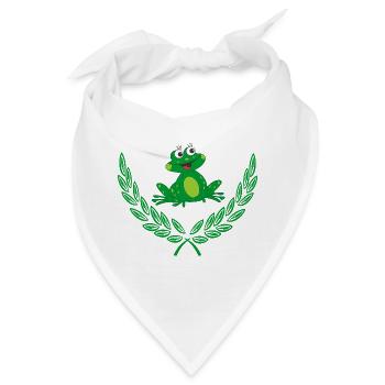 Frosch im grünen Lorbeerkranz – Herzlichen Glückwunsch - Bandana - Weiß - Vorne