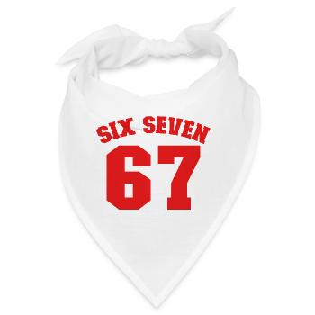 Six Seven Jersey Fun 67 Nummer 6-7 6 7 Six Seven - Bandana - Weiß - Vorne