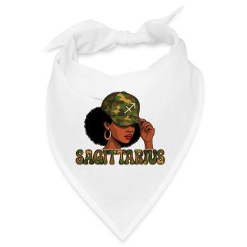 Schütze Königin – Tarn-Afro-Mädchen Freie Seele - Bandana - Weiß - Vorne