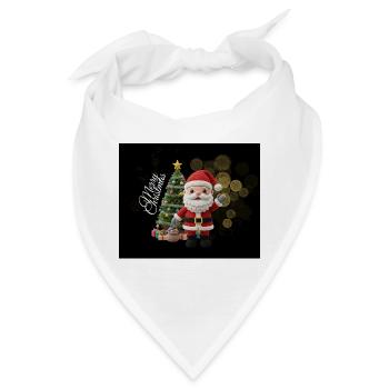 Gestrickter Santa mit Weihnachtsbaum - Bandana - Weiß - Vorne