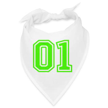  01 Zahl - Bandana - Weiß - Vorne