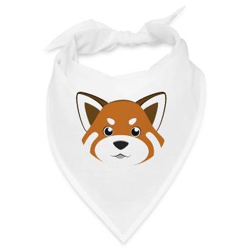 Rotes Panda-Gesicht niedliche Kawaii-Tierkunst - Bandana - Weiß - Vorne