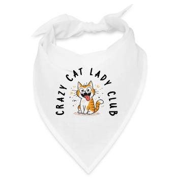 Crazy Cat Lady Club Lustiger Katzen Spruch - Bandana - Weiß - Vorne