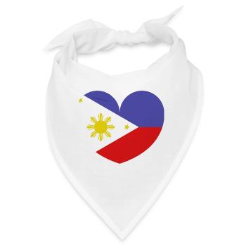 Philippinische Herzflagge - Bandana - Weiß - Vorne