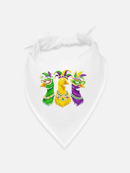 Karnevalstrio der Maskenvögel - Bandana - Weiß - Vorne