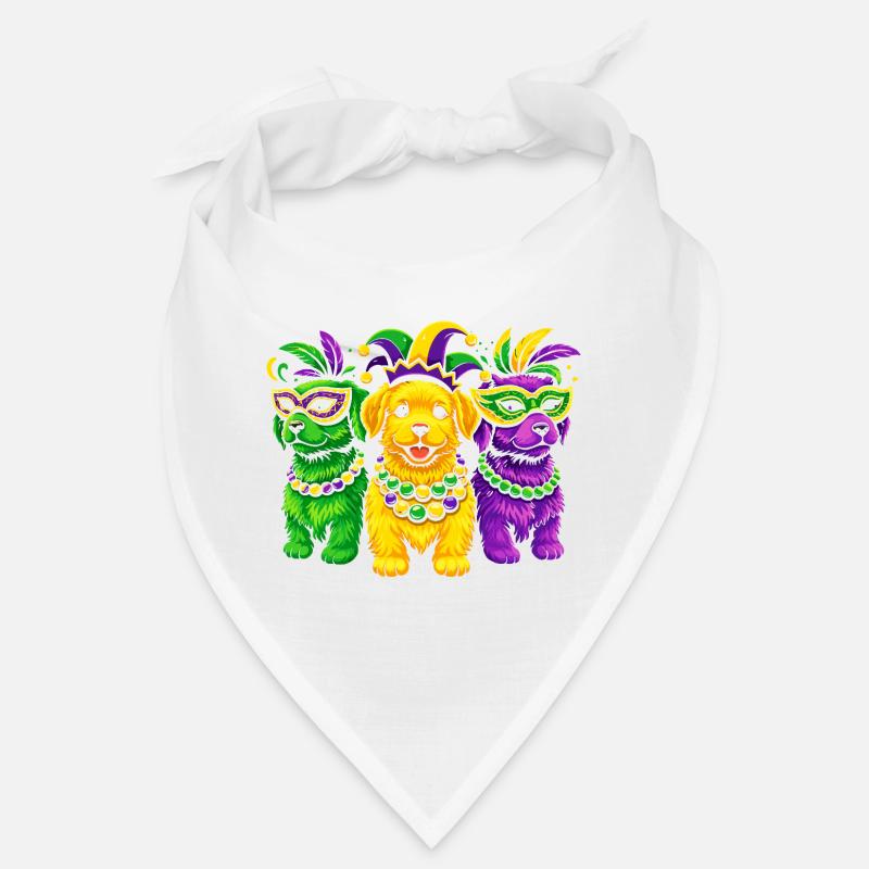 Chiens de carnaval : Trio de perles de Mardi Gras Bandana