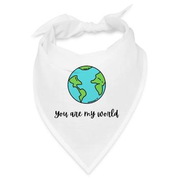 Du bist meine Welt. - Bandana - Weiß - Vorne