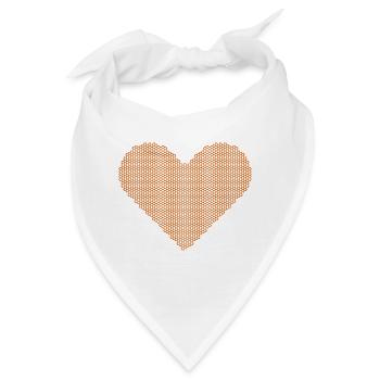 Pointillistisches Herzmosaik - Bandana - Weiß - Vorne