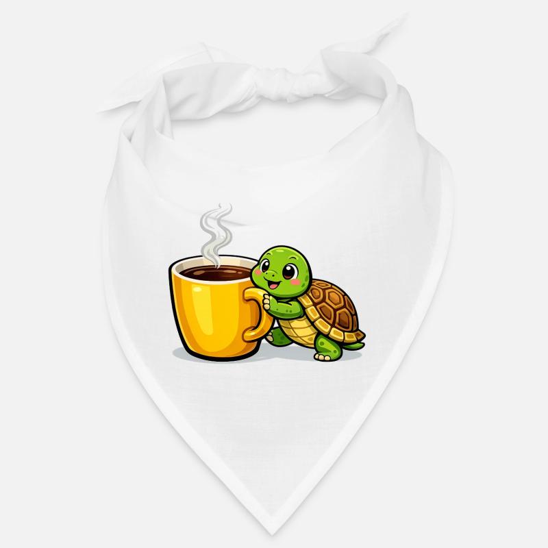 Coffee Turtle with Steaming Mug Bandana