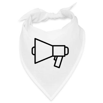 Megafon Lautsprecher Protest - Bandana - Weiß - Vorne
