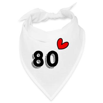 80. 80 JAHRE. 80. JUBILÄUM. 80-JAHRES-JUBILÄUM. - Bandana - Weiß - Vorne