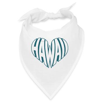 Hawaii, Hawai kantiges HerzTypo-Design - Bandana - Weiß - Vorne
