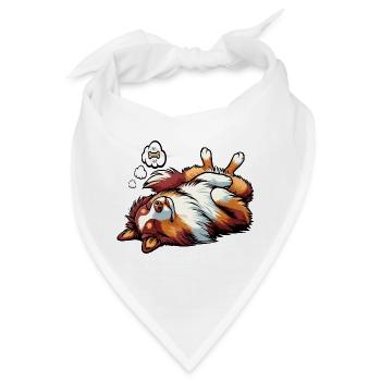 Australian Shepherd Aussie Aussiebesitzer Aussies - Bandana - Weiß - Vorne