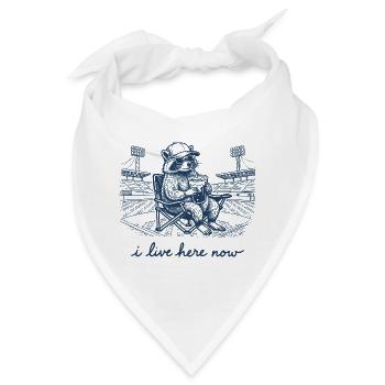 Lustiger Waschbär-Baseball Ich wohne jetzt hier - Bandana - Weiß - Vorne