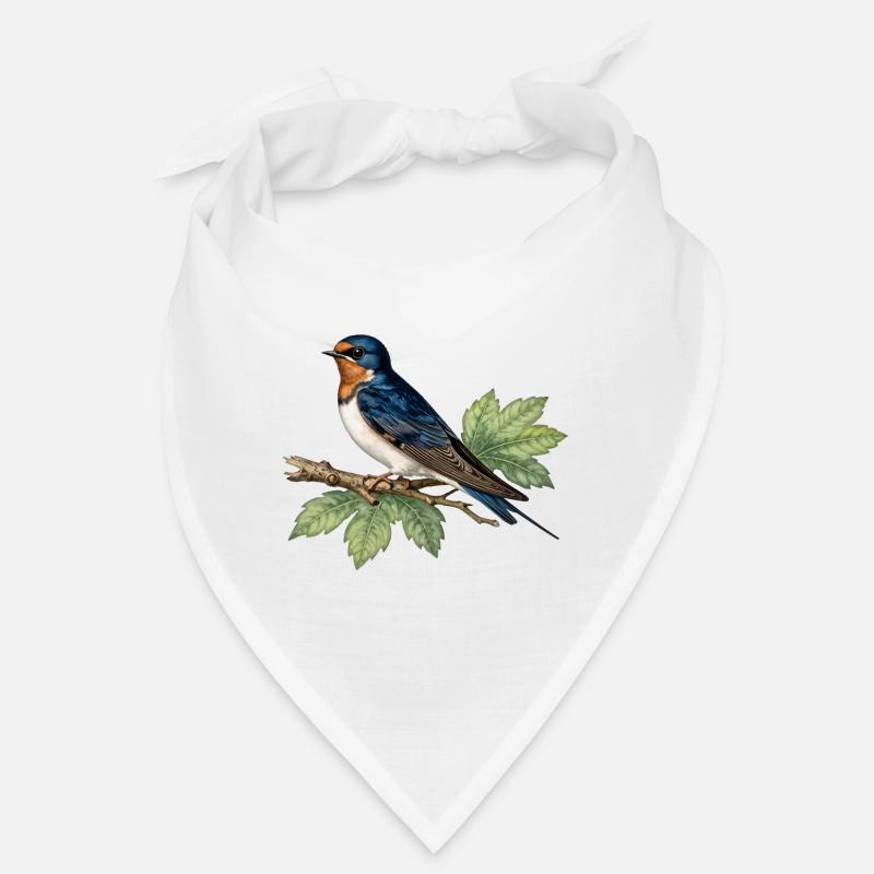HIrondelle sur branche feuillée Bandana