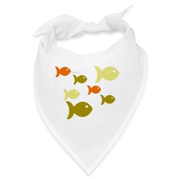Fische Fischschwarm - Bandana - Weiß - Vorne