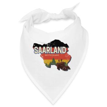 Saarland Deutschland Bundesland Landkarte Souvenir - Bandana - Weiß - Vorne