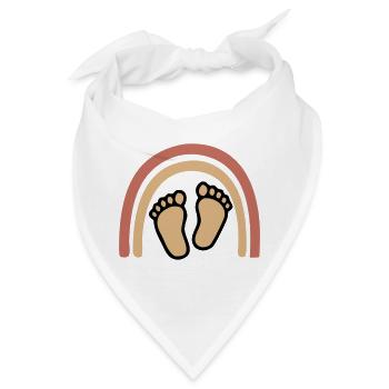 Baby Füße Regenbogen Boho - Bandana - Weiß - Vorne