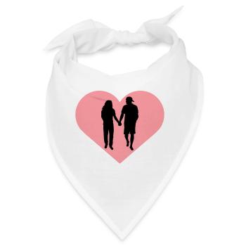 Paar Silhouette Liebe Romantik Valentinstag Freund - Bandana - Weiß - Vorne
