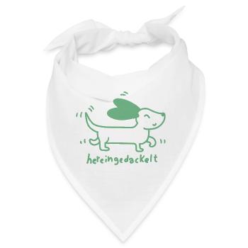 Dackel verspielt, handgezeichnet - Bandana - Weiß - Vorne