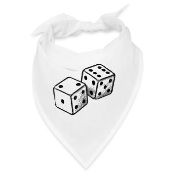 Zwei Würfel Casino Glücksspiel - lllustration - Bandana - Weiß - Vorne