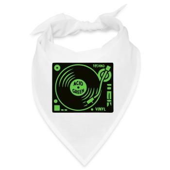 Plattenspieler Techno DJ Mixer Vinyl Rave - Bandana - Weiß - Vorne
