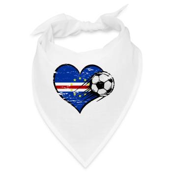 Kap Verde Flagge Fußball mit Herz - Bandana - Weiß - Vorne