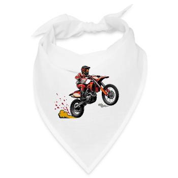 Motocross Sprung Illustration - Bandana - Weiß - Vorne