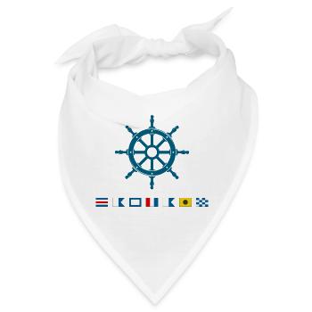 Captain Maritimes Steuerrad Segler Design - Bandana - Weiß - Vorne