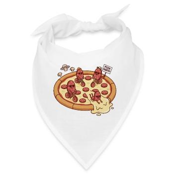 Pizza Party Salami Radfahrer Pilz Universum - Bandana - Weiß - Vorne