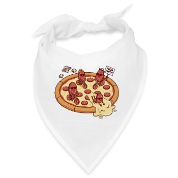 Pizza Party Fahrrad Salami Spaß - Bandana - Weiß - Vorne