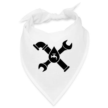 Klempner Rohrzange Sanitär Logo - Bandana - Weiß - Vorne