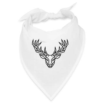 Geometrisches Hirschgeweih - Bandana - Weiß - Vorne