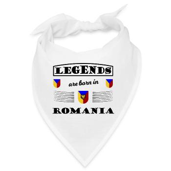 Dreifarbiges Rumänien Wappenmotiv - Bandana - Weiß - Vorne