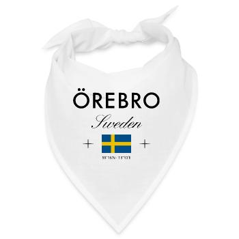 Örebro Schweden Koordinaten Reise Souvenir - Bandana - Weiß - Vorne