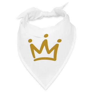 Goldene Kronen-Emblem - Bandana - Weiß - Vorne