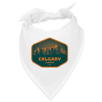 Calgary Skyline Nacht - Bandana - Weiß - Vorne