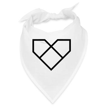 Printstream Herz - Bandana - Weiß - Vorne